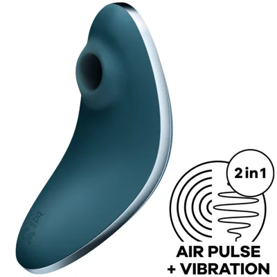 Satisfyer - vulva lover 1 stimulateur et vibrateur air pulse bleu