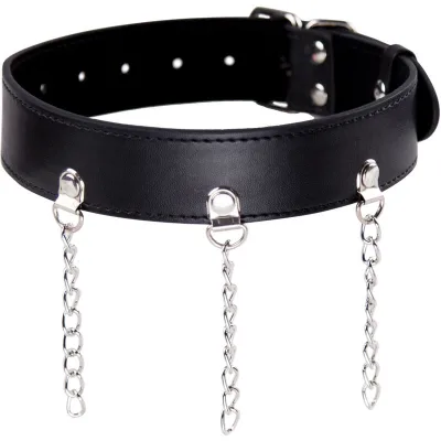 Fetish-halsband met ringen