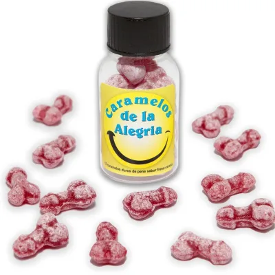 12 penis-shaped joy candies STRAWBERRY/CHERRY