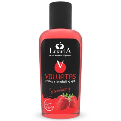 Voluptas gel de massage comestible effet chauffant - fraise 100 ml