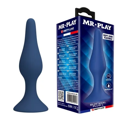 Plug anale slim in silicone blu L