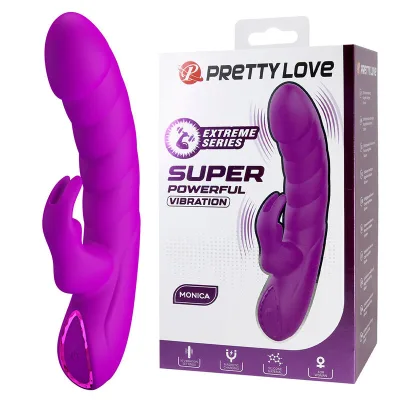 Pretty love - monica vibrateur rechargeable à double stimulation point g et clitorial violet
