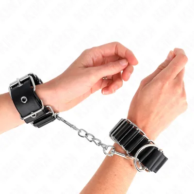 Kink - hinge-like thin wrist restraints black adjustrable 16-22 cm x 3.5 cm