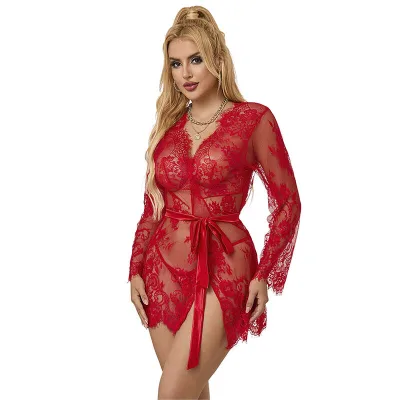 Subblime - 953782 lace nightgown + thong red L/XL
