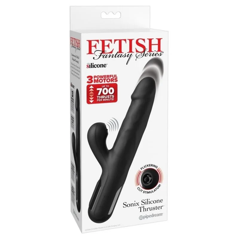 Vibrateur lapin en silicone sonix noir