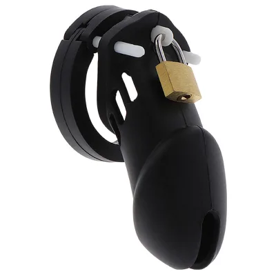 Extreme cage de chasteté silicone taille L noir