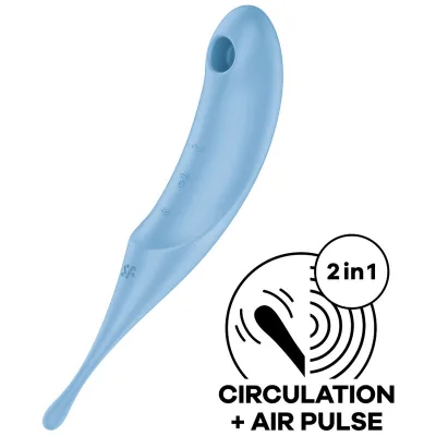 Satisfyer - stimulateur et vibrateur twirling pro air pulse bleu