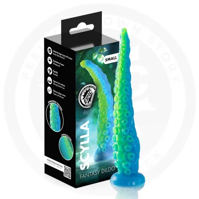 Scylla dildo tentáculo fino fluorescente tamaño pequeño