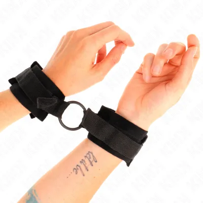 Kink - manchettes débutant fourrure 25 cm avec o-ring 4 cm noir ajustable 15-25 cm