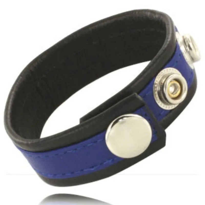 Sangle en cuir réglable pour pénis bleu-noir