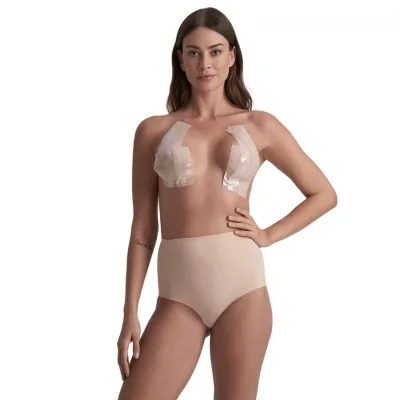 Bye-bra - beige dubbelzijdige bodytape, één maat, 5 x 500 cm