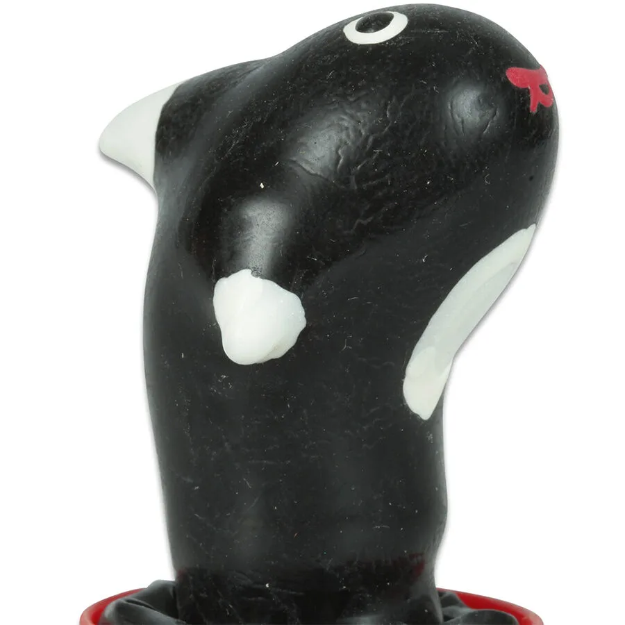 Handpainted novelty condoms orca