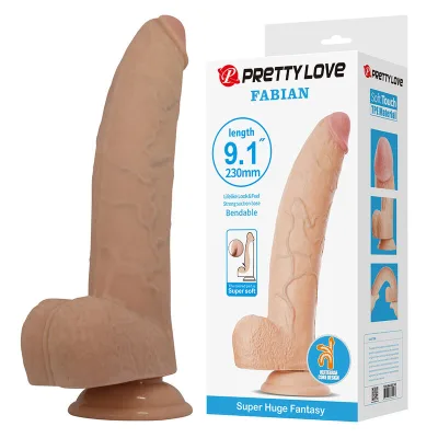 Pretty love - fabian dildo flexible con ventosa carne
