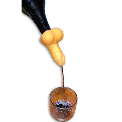 Golden penis wine decanter