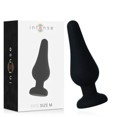 Intense - anal plug pipo M black silicone 11 cm