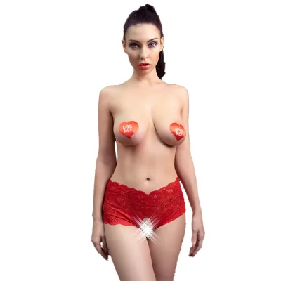 Chilirose - cr 4641 culotte crochless rouge L/XL