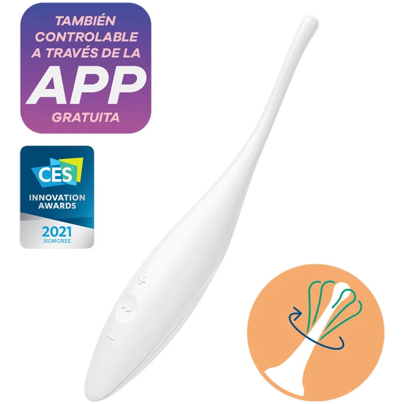 Satisfyer - vibrateur pointe de clit twirling joy blanc