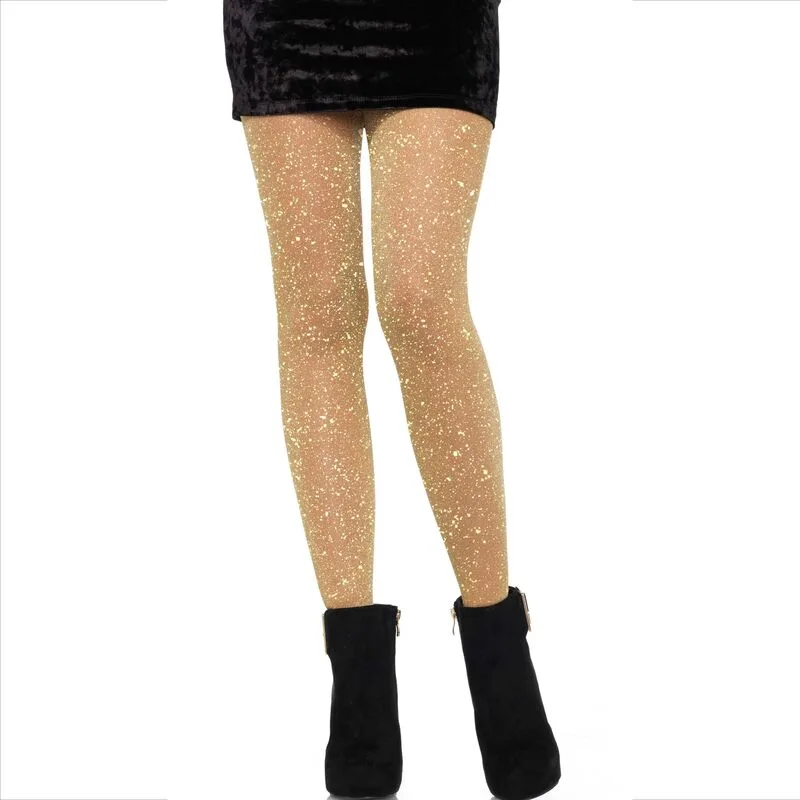 Leg Avenue - collants transparents dorés