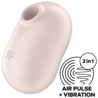 Satisfyer - stimulateur et vibrateur double air pulse pro to go 2 beige