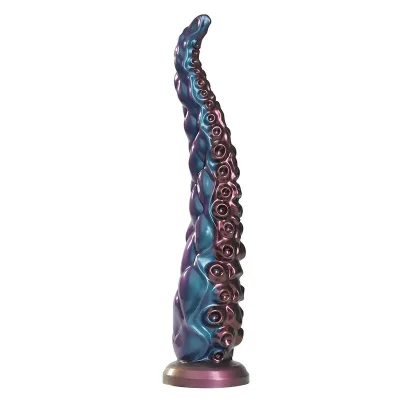 Godemiché en silicone tricolore fantaisie à tentacules abyssaux 46 cm ø 7 cm