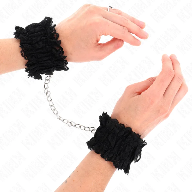 Kink - attache-poignets élastiques en dentelle noir