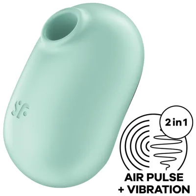 Satisfyer - stimulateur et vibrateur double air pulse pro to go 2 vert