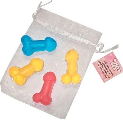 4 mini scented soaps in the shape of penis