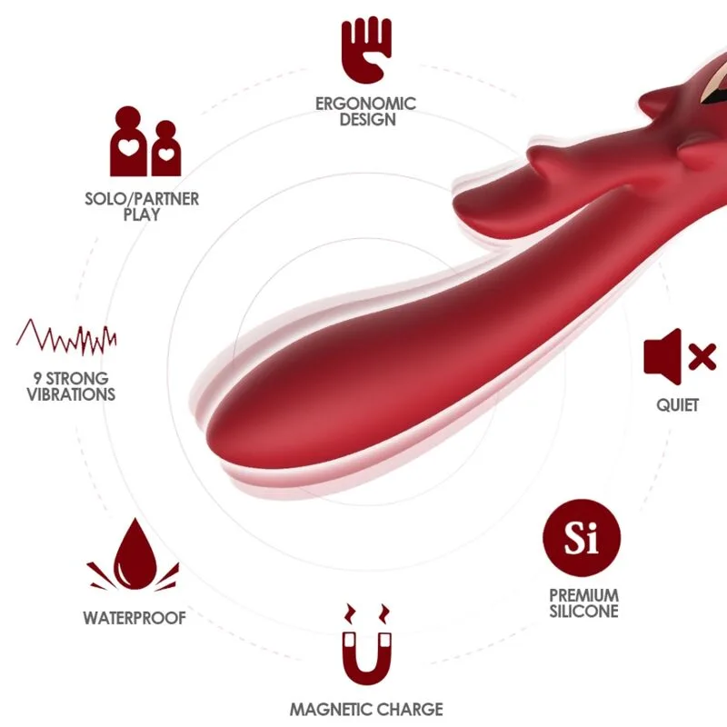 Armony - elk vibrator gebogen konijn rood