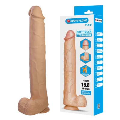 Pretty love - pat dildo realístico flexible con ventosa natural 40 cm -ø- 6 cm