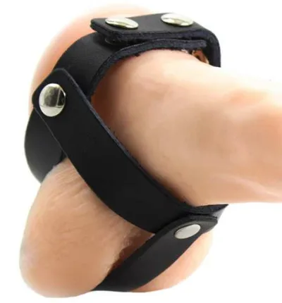 Funda cuero de castidad para testículos