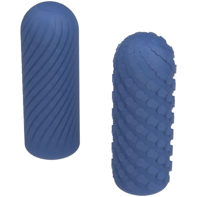 Ghost stroker réversible en silicone bleu
