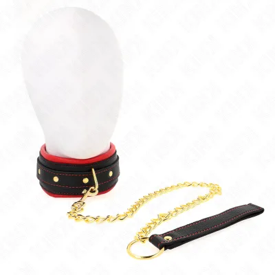 Kink - collar with plain fabric leash adjustable 33-48 cm x 5.7 cm