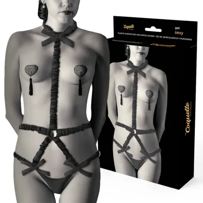 Coquette chic desire - lingerieset met deluxe tepelbedekkers