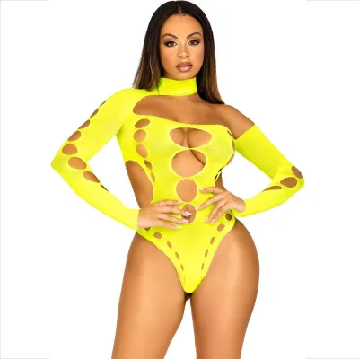 Leg avenue - body sans coutures avec string jaune
