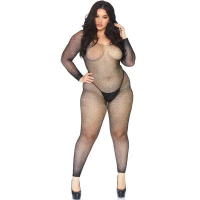 Leg avenue - crystalized net body stocking 1X-2X