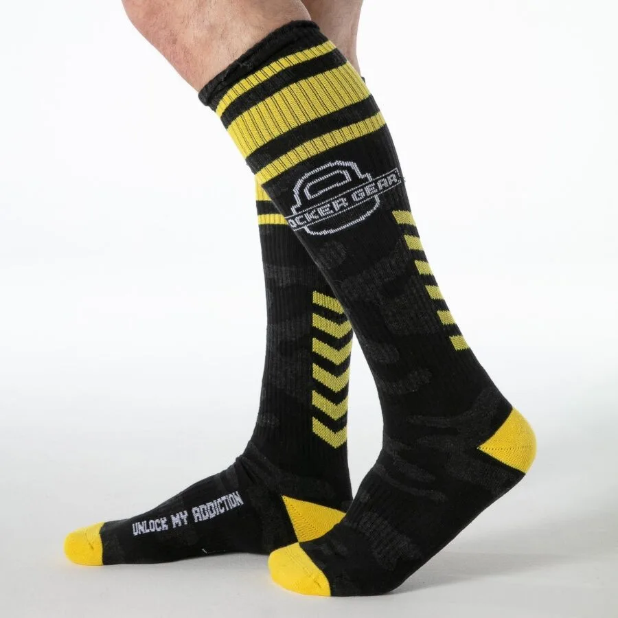 Chaussettes militaires hautes jaunes taille unique