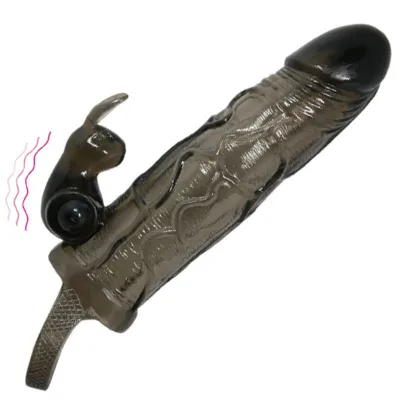 Baile - brave man penisabdeckung mit kaninchen schwarz 16.5 cm