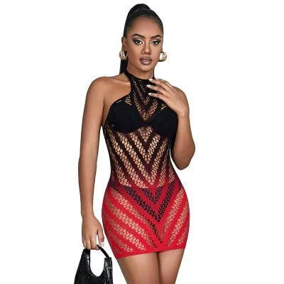 Subblime - 952242 robe résille élastique dégradé rouge et noir taille unique