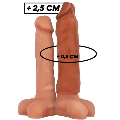 Extension de pénis marron en silicone liquide V5