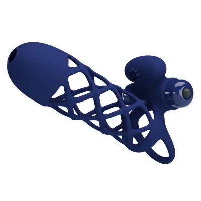Pretty love - giann vibratorring mit silikonhülle blau