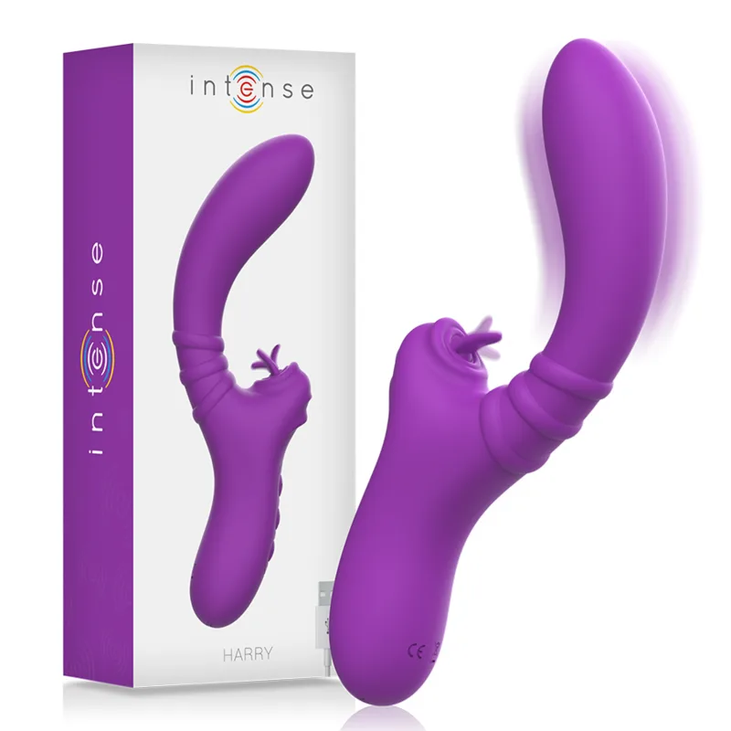 Intense - vibrateur flexible harry avec langue violet