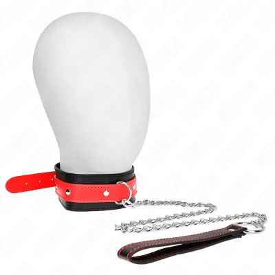 Kink - necklace with red strap 65 cm ajustable 36-43 cm x 5 cm