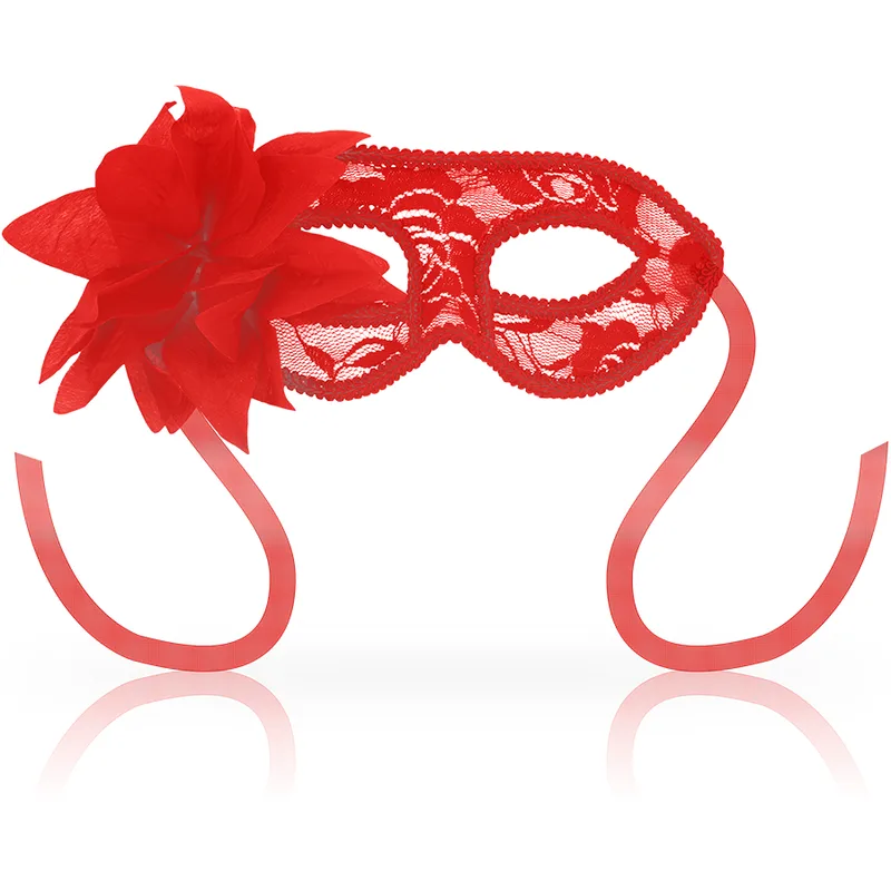 Ohmama - masques masques dentelle et fleur rouge