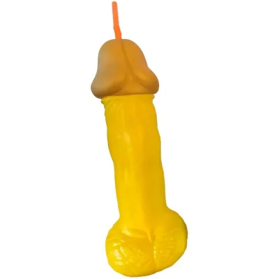 Gelbe penisbecher aus kunststoff