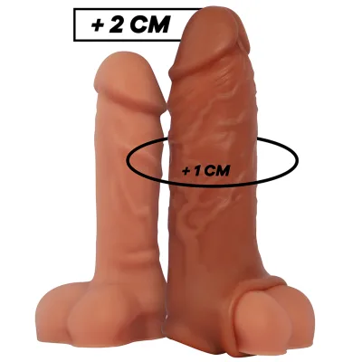 Extension de pénis marron en silicone liquide V9