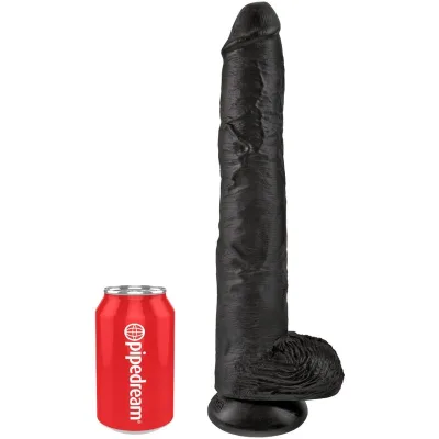 Realistischer penis mit eier 30.5 cm schwarz