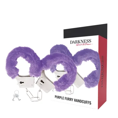 Darkness - lilac lined metal handcuffs