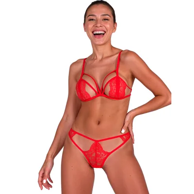 Passion - ensemble soutien-gorge + string anuvera fire brick L/XL