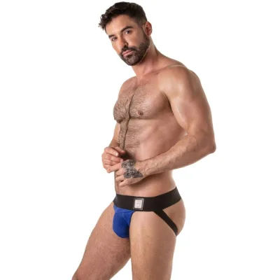 Jockstrap met brede tailleband, blauw, maat L