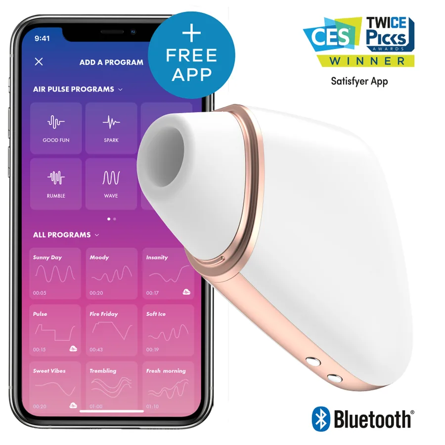 Satisfyer - stimulateur et vibrateur air love triangle blanc